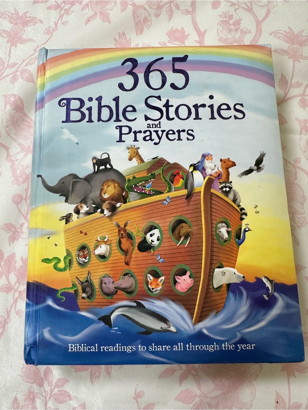 365 Bible Stories and Prayers Illustrated Children's Book - Rainbow Cover